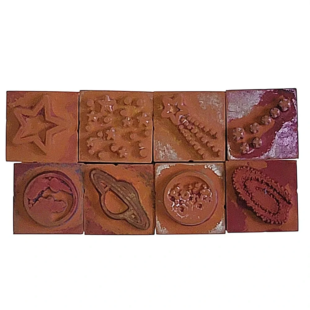 VTG Space Rubber Stamp Set 8 Pc Foam Stars Planets Galaxy‎ Celestial Milky Way